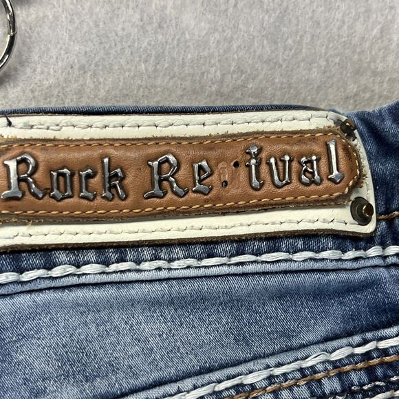 ROCK REVIVAL Yui Womens Skinny Jeans Tag Size 26 Low Rise Dark Wash - Picture 8 of 16